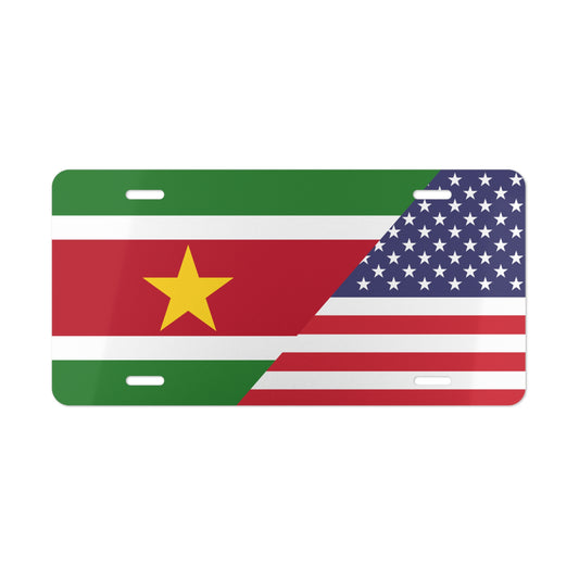 Suriname USA Flag Vanity Plate