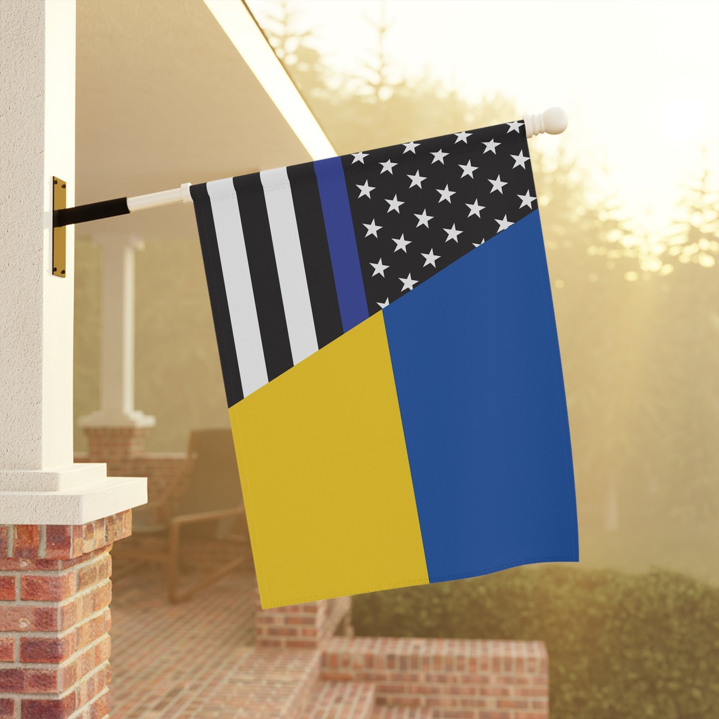 Ukrainians Support US Police Flag Garden & House Banner