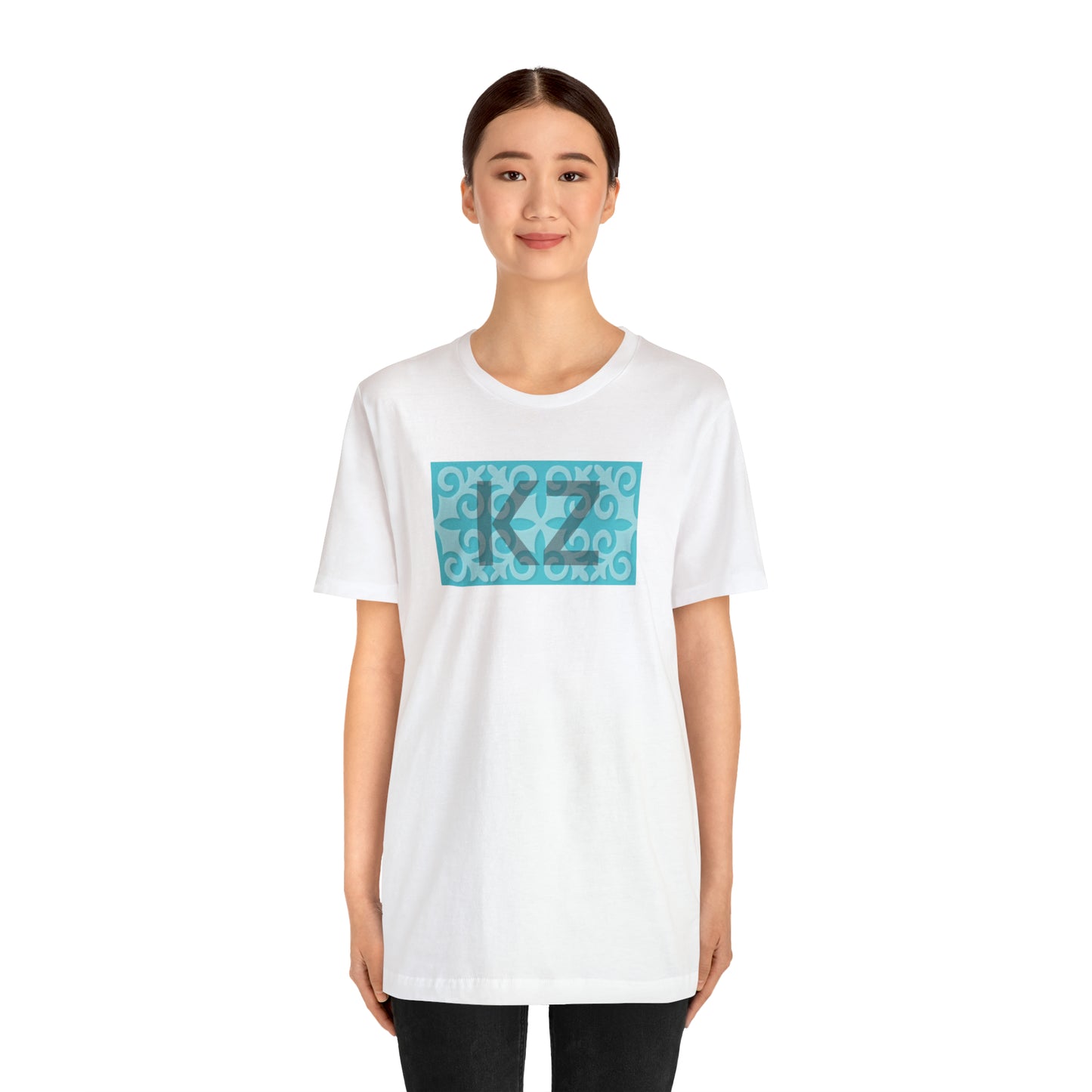 KZ Front and Kazakh Back Unisex Jersey Short Sleeve Tee