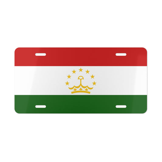 Tajikistan Flag Vanity Plate