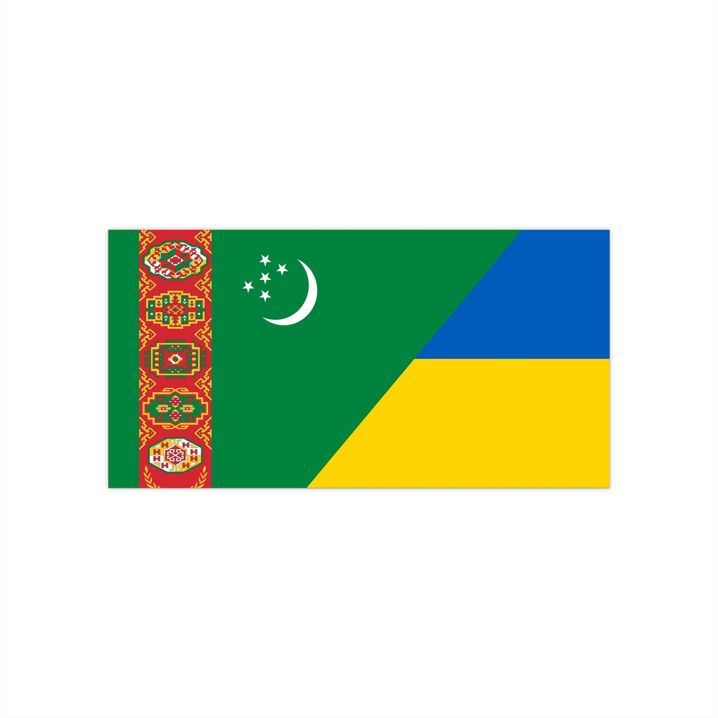 Turkmenistan Supports Ukraine Flag Bumper Stickers