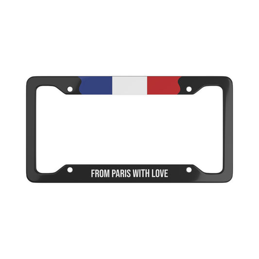 From Paris with love Flag Car Plate Frame