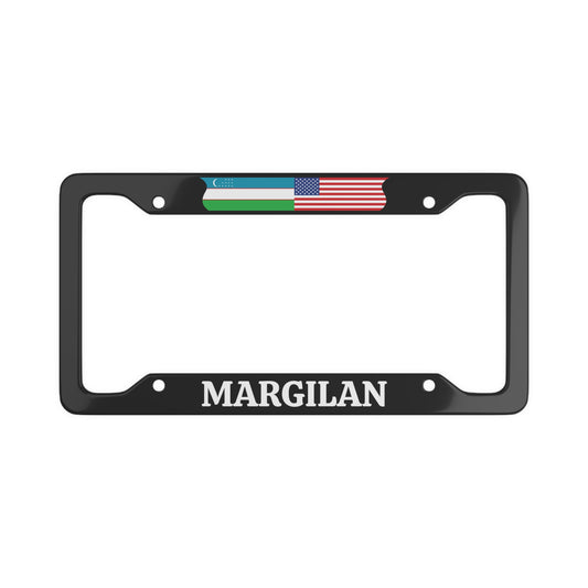 MARGILAN Uzbekistan with flag License Plate Frame