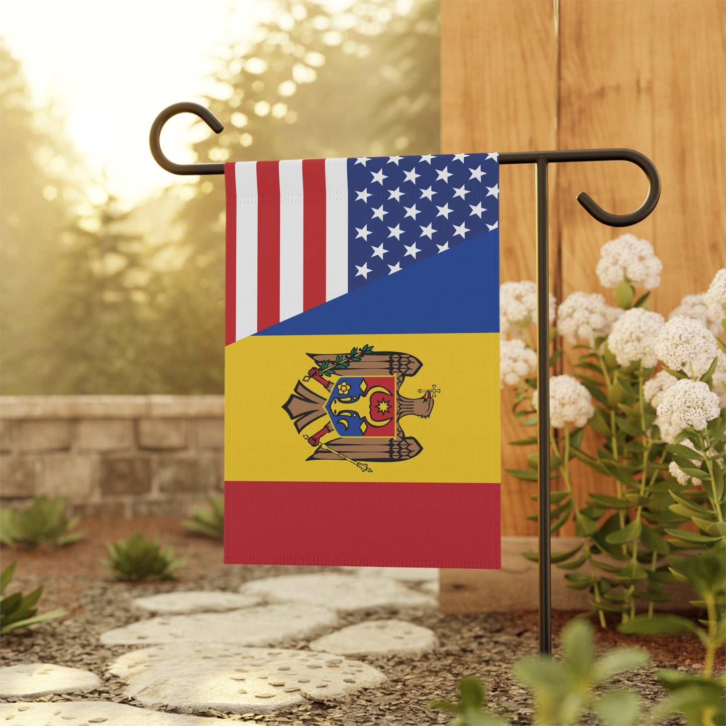 Moldovan American Flag Garden & House Banner
