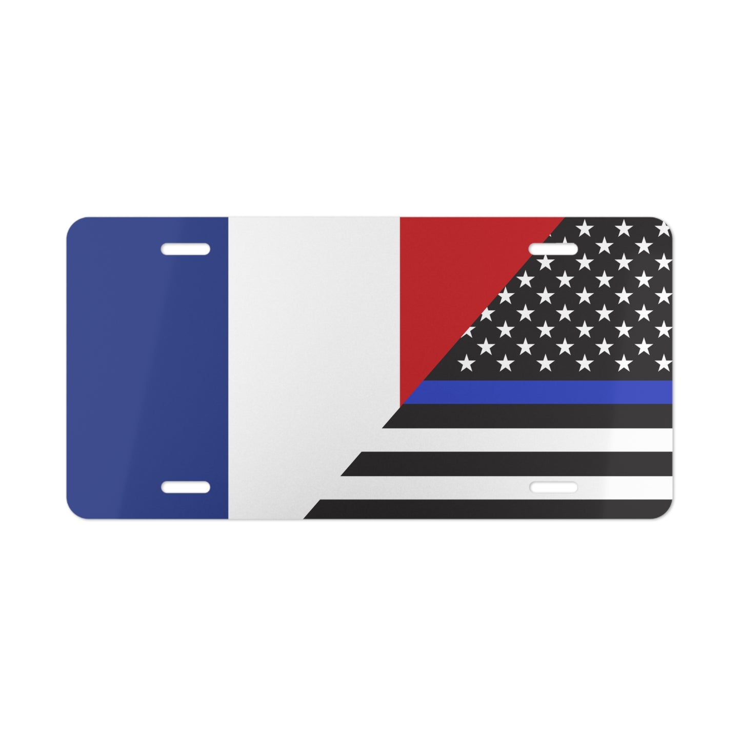 France USA Law Enforcement Flag Vanity Plate