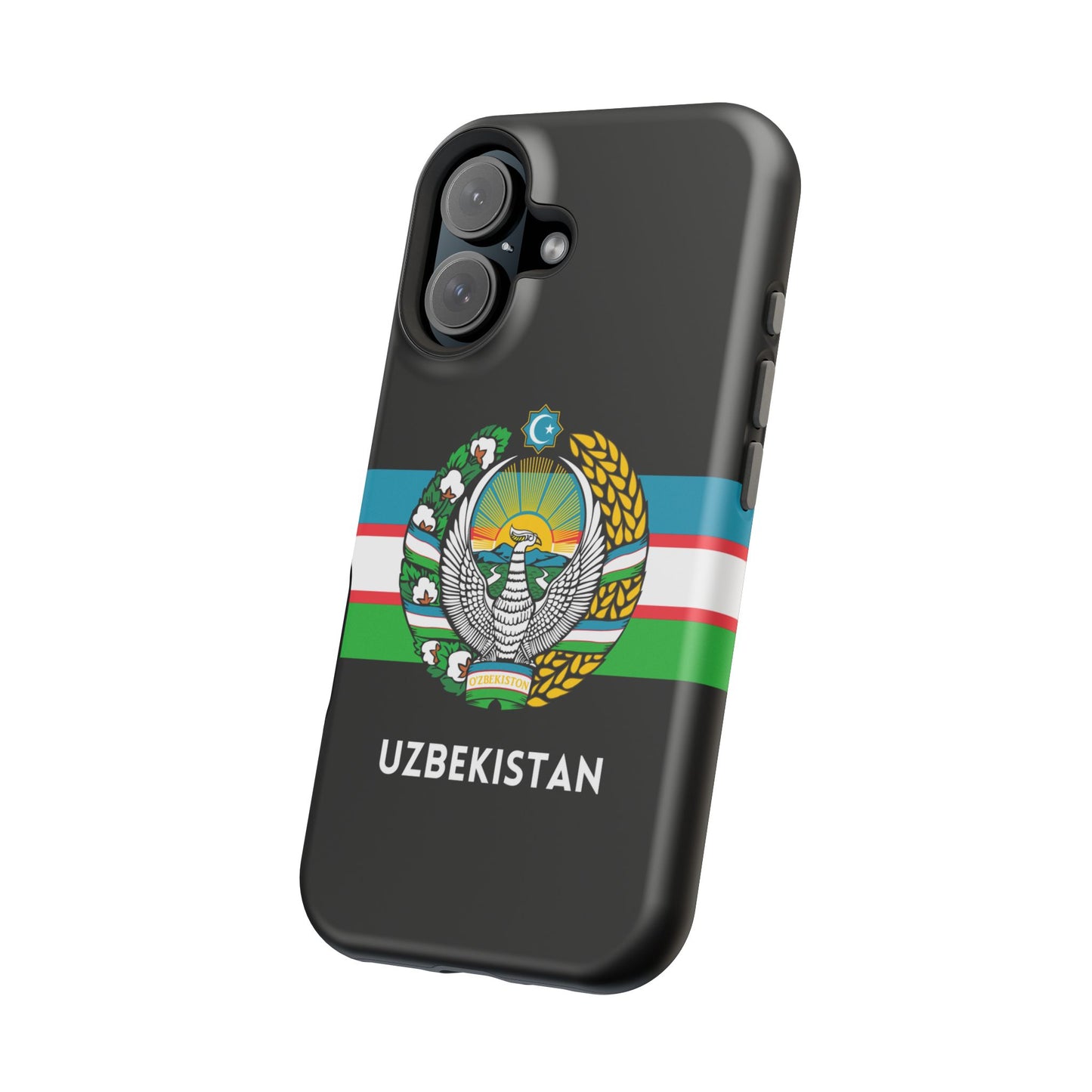 Uzbekistan Flag with Coat of Arms Phone Case