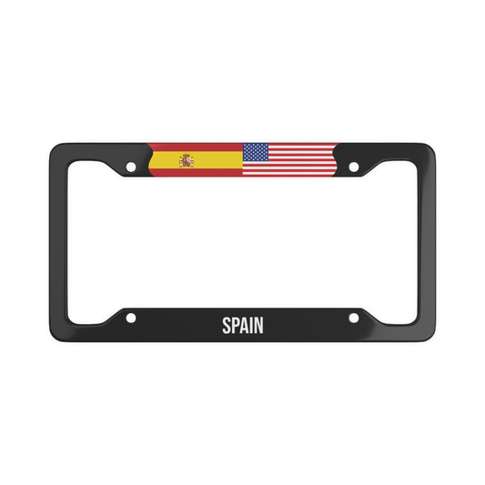 Spain American Flag Car Plate Frame