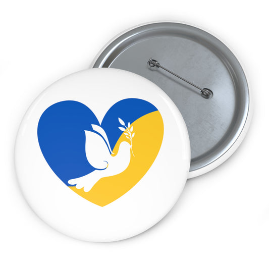 Heart Shape flag UKR Pin Buttons