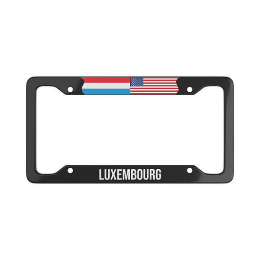 Luxembourg American Flag Car Plate Frame