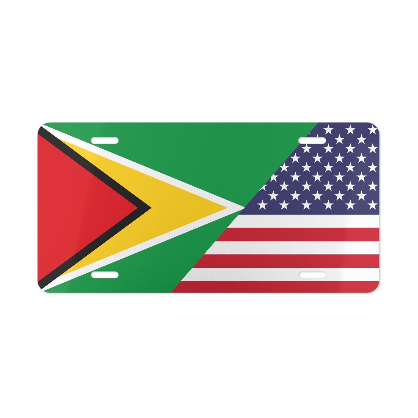 Guyana USA Flag Vanity Plate