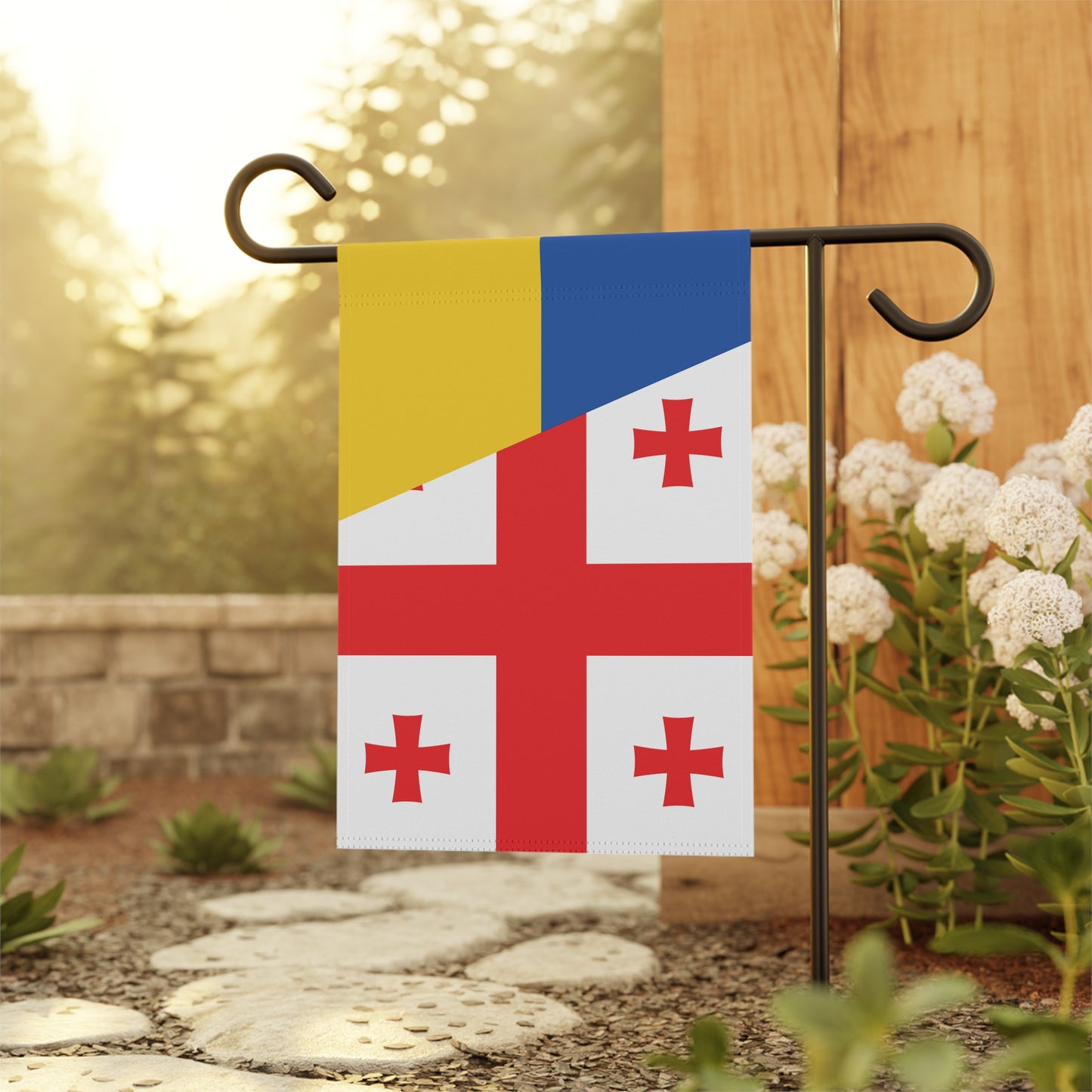 Georgians Support Ukraine Flag Garden & House Banner