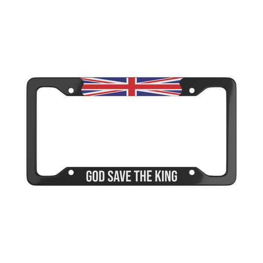 God save the King UK Flag Car Plate Frame