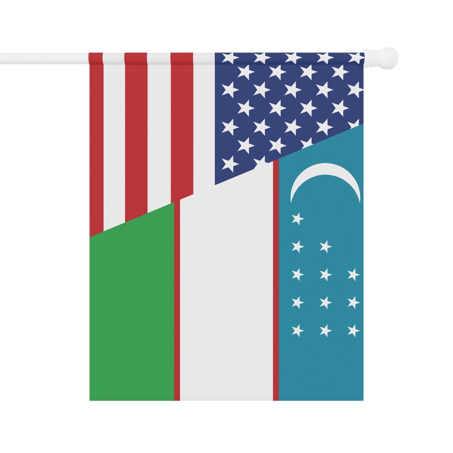 Uzbek American Flag Garden & House Banner