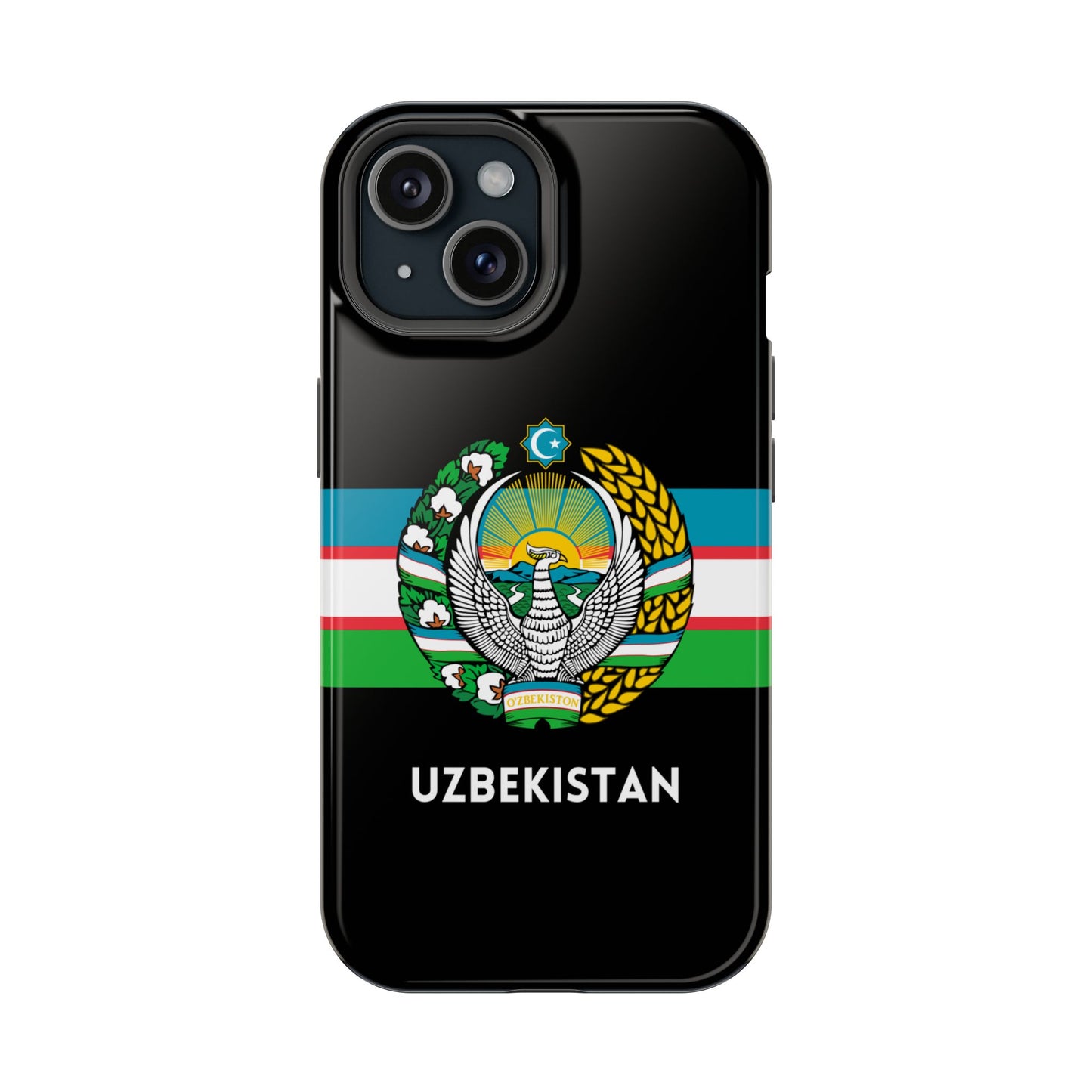 Uzbekistan Flag with Coat of Arms Phone Case