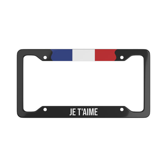 Je T'aime France Flag Car Plate Frame