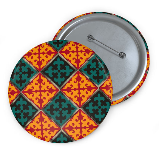 Kazakh Ornament Pin Buttons