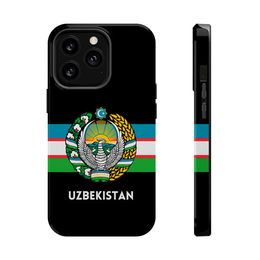 Uzbekistan Flag with Coat of Arms Phone Case