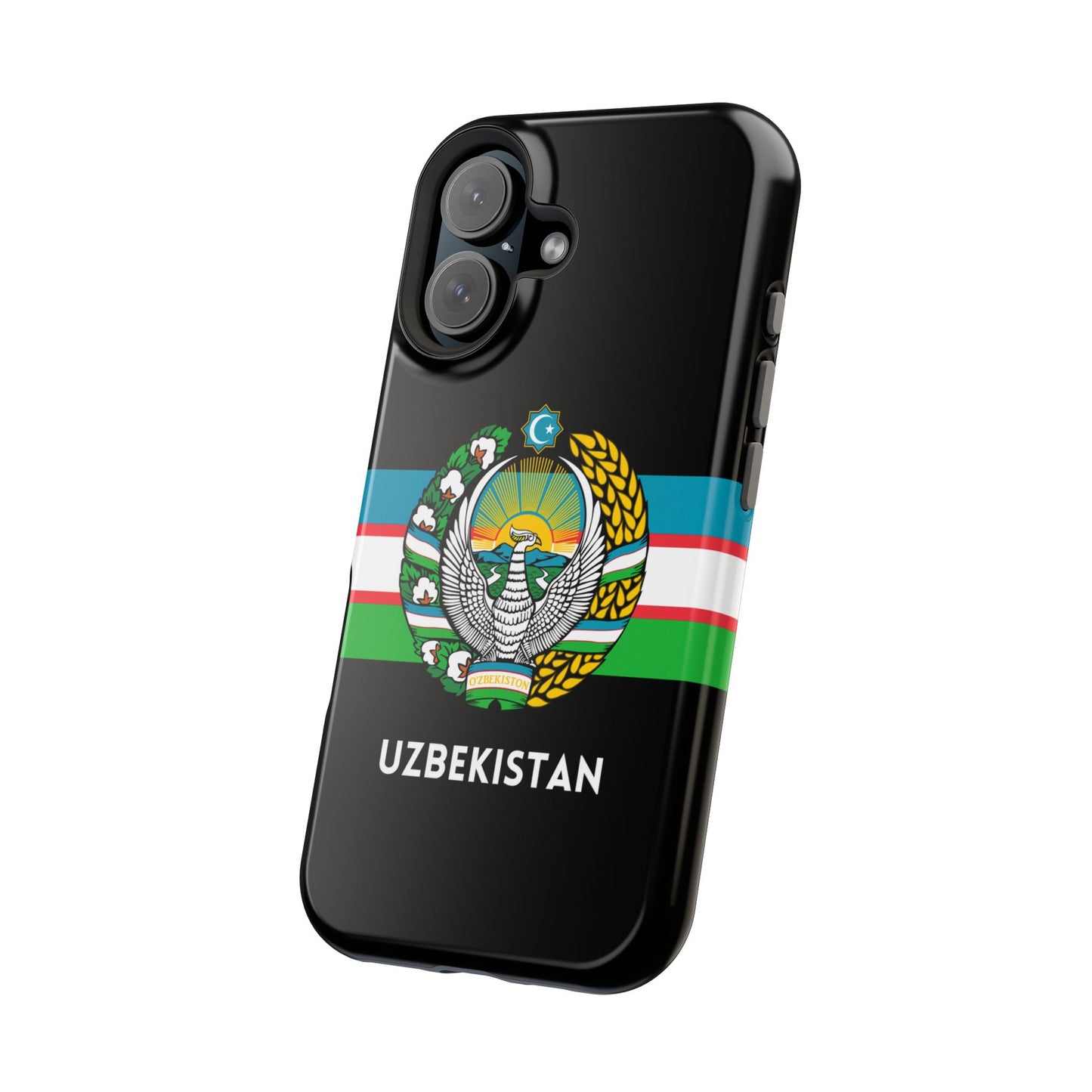 Uzbekistan Flag with Coat of Arms Phone Case