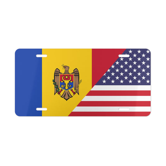 Moldovian American Flag Vanity Plate