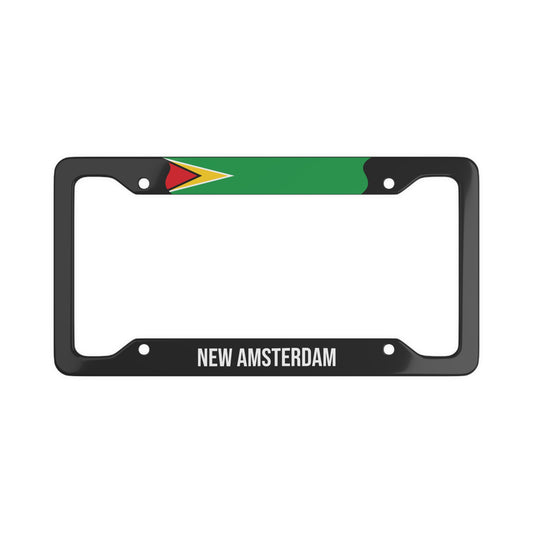 New Amsterdam Guyana Premium License Plate Frame