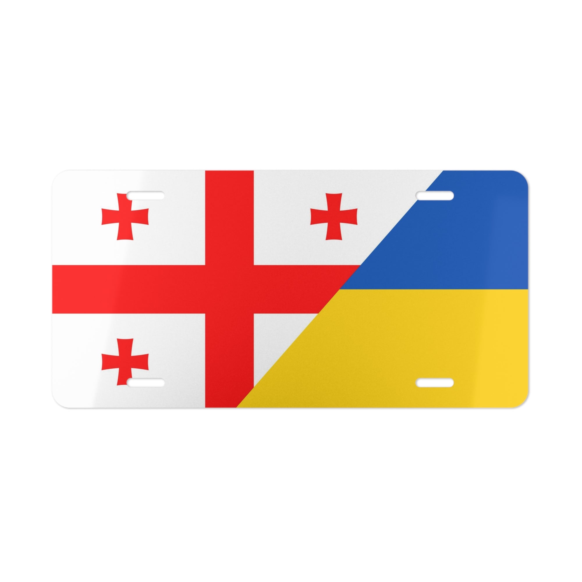 Georgian Ukrainian Flag Vanity Plate