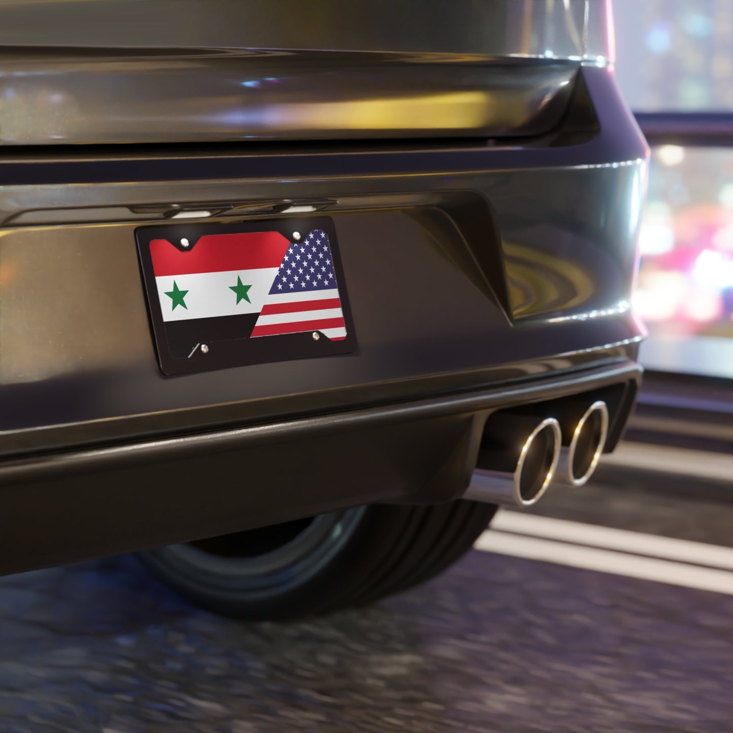 Syria USA Flag Vanity Plate