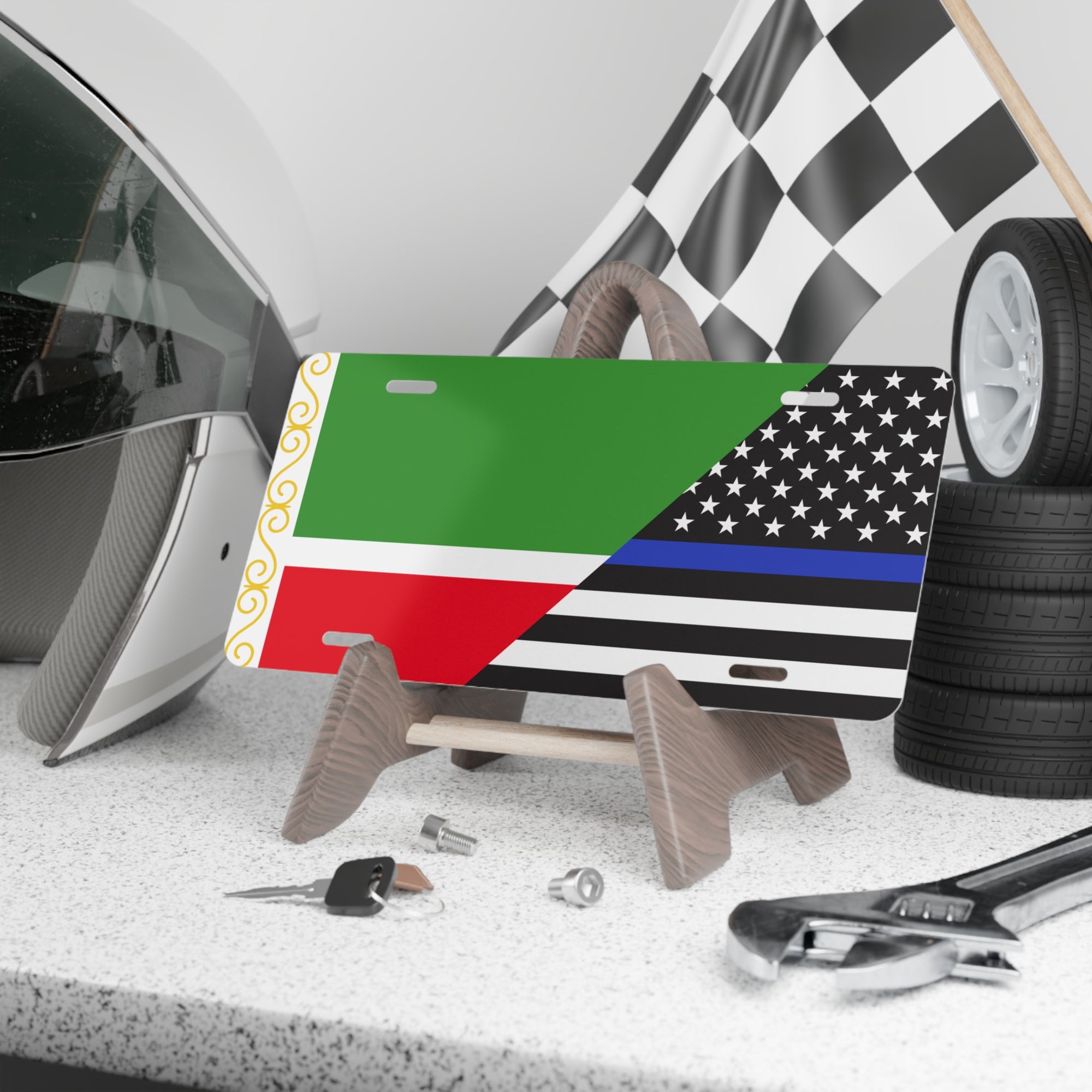 Chechen/Law Enforcement Flag Vanity Plate