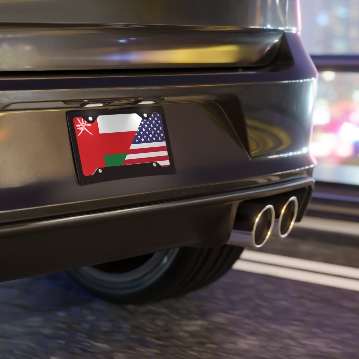 Oman USA Flag Vanity Plate