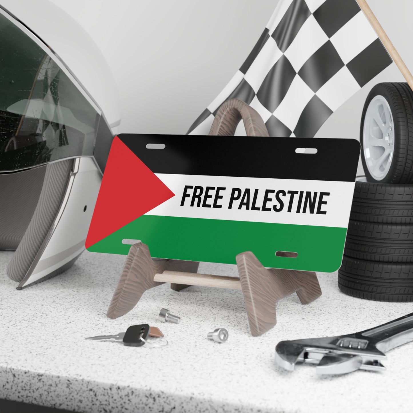 Free Palestine Flag Vanity Plate