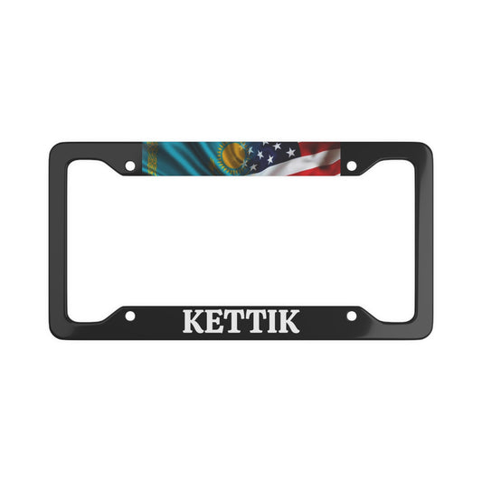 KETTIK with flag License Plate Frame