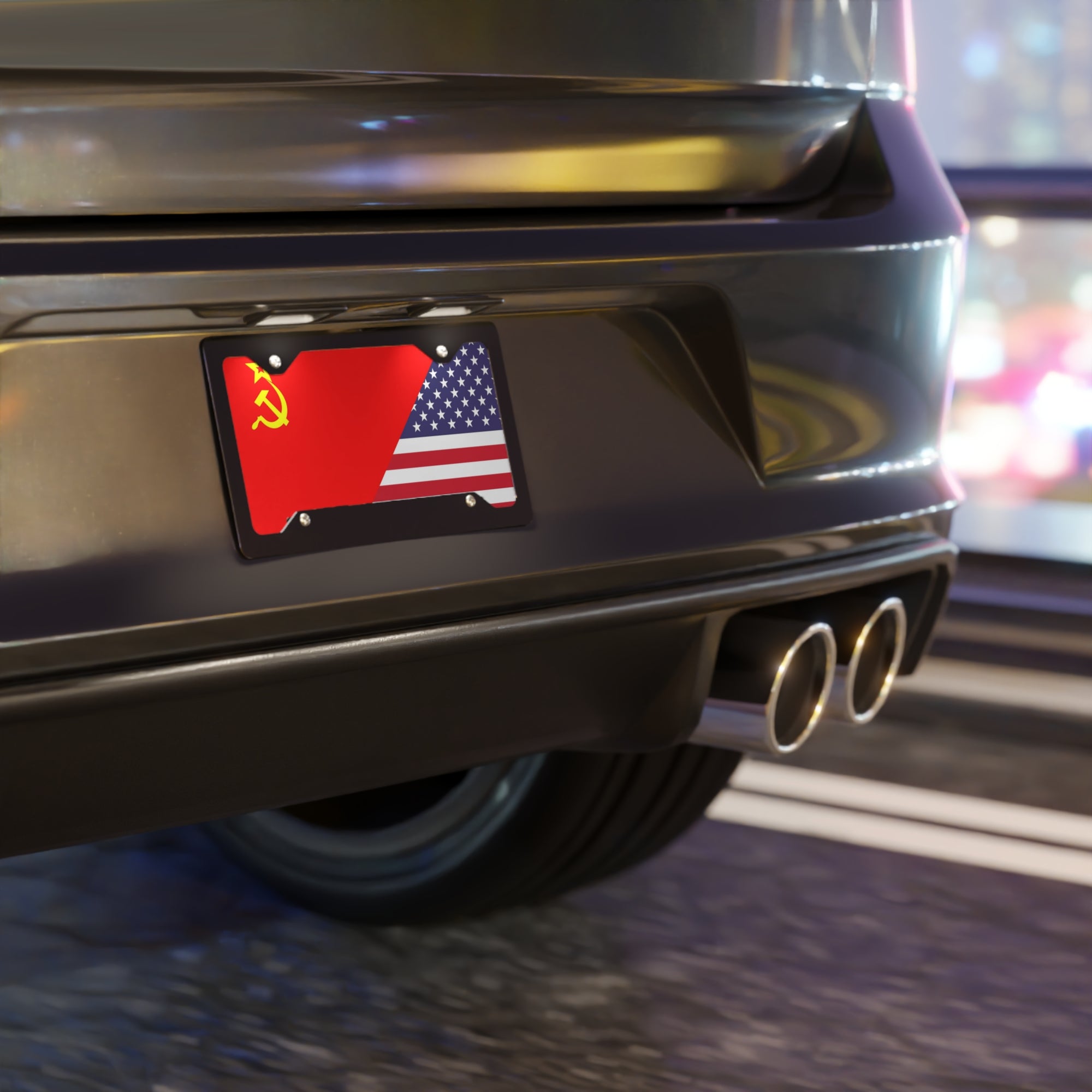 USSR American Flag Vanity Plate