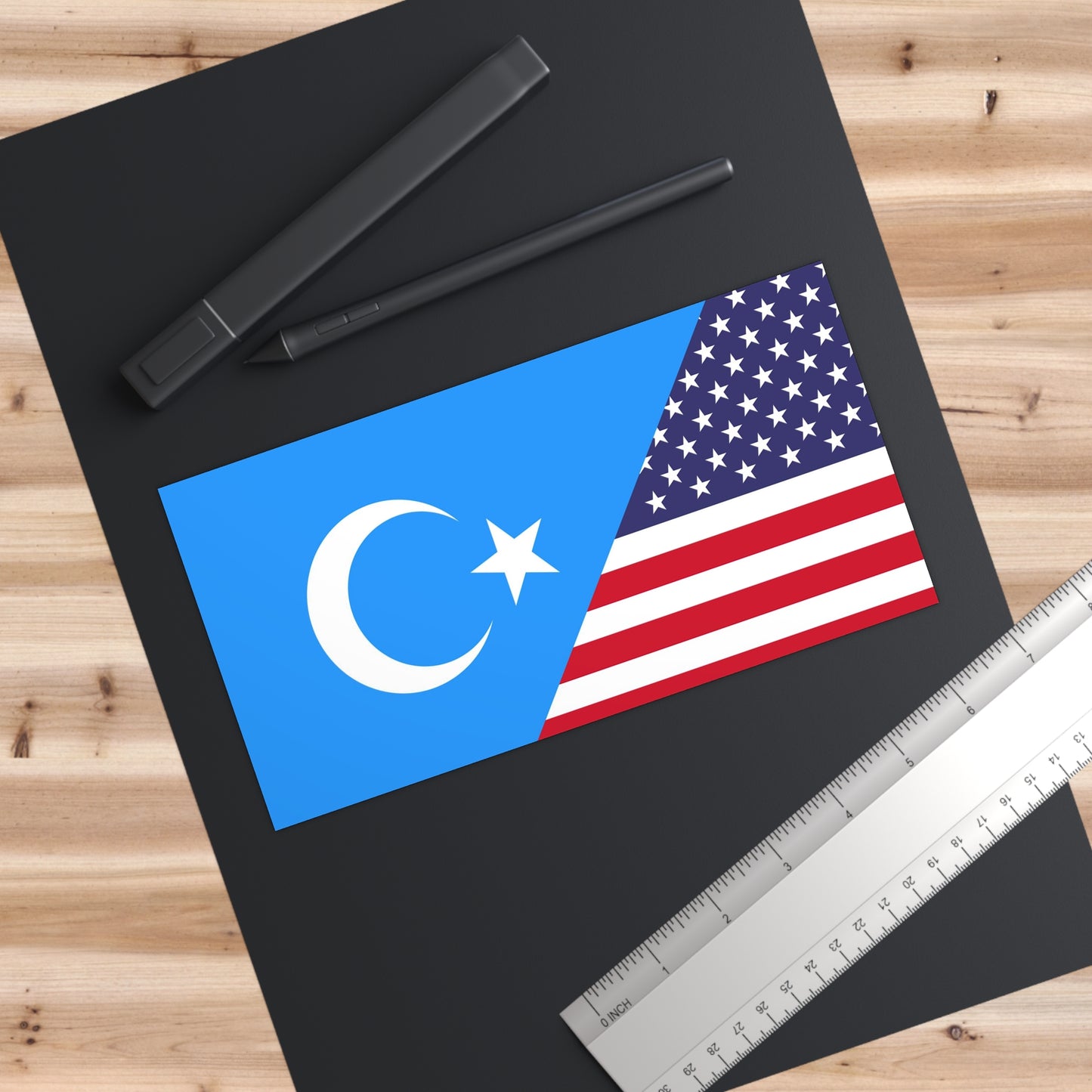 Uyghur American Flag Bumper Stickers