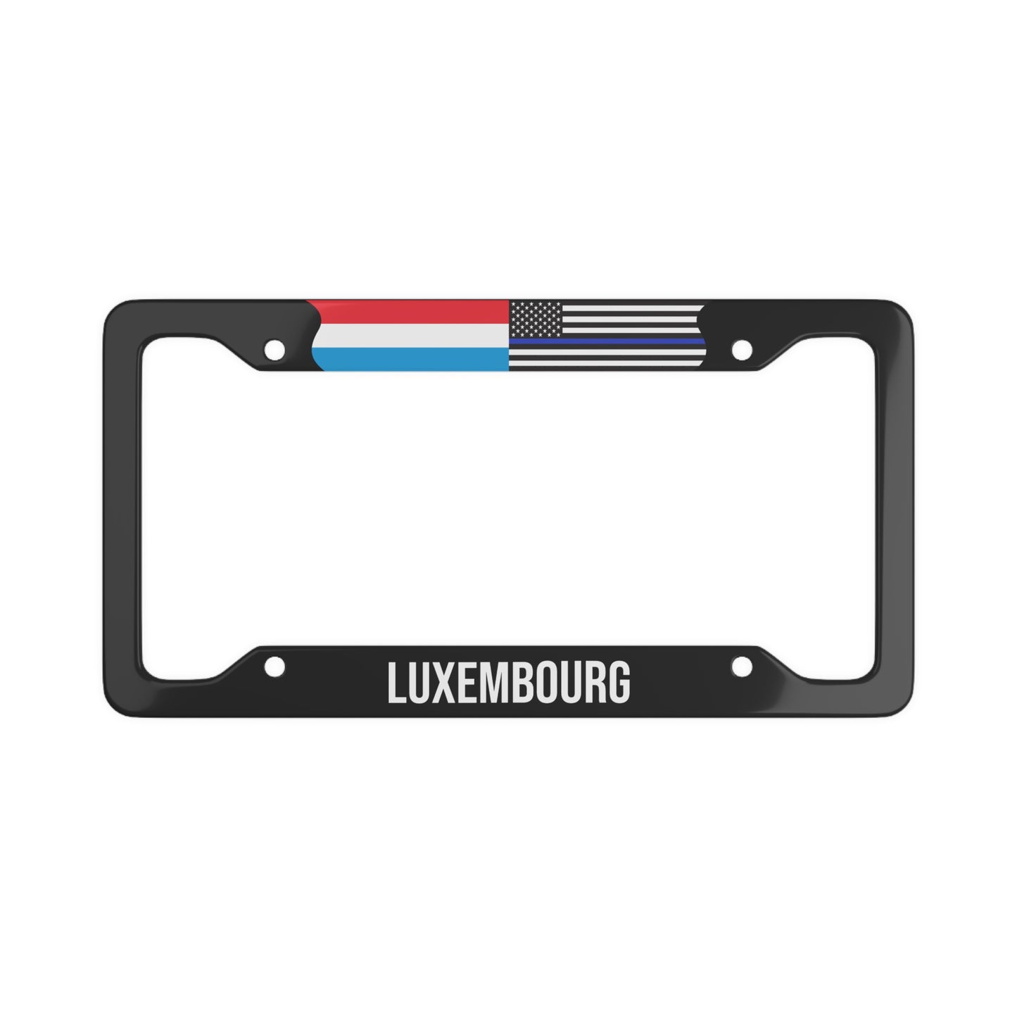 Luxembourg Us Law Enforcement Flag Car Plate Frame