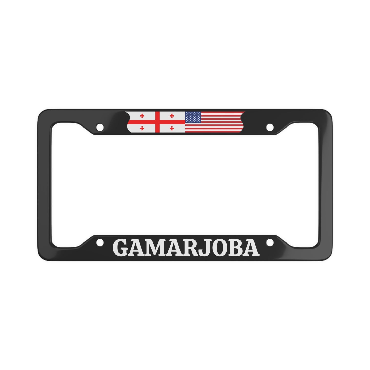 Georgian Greetings with flag License Plate Frame