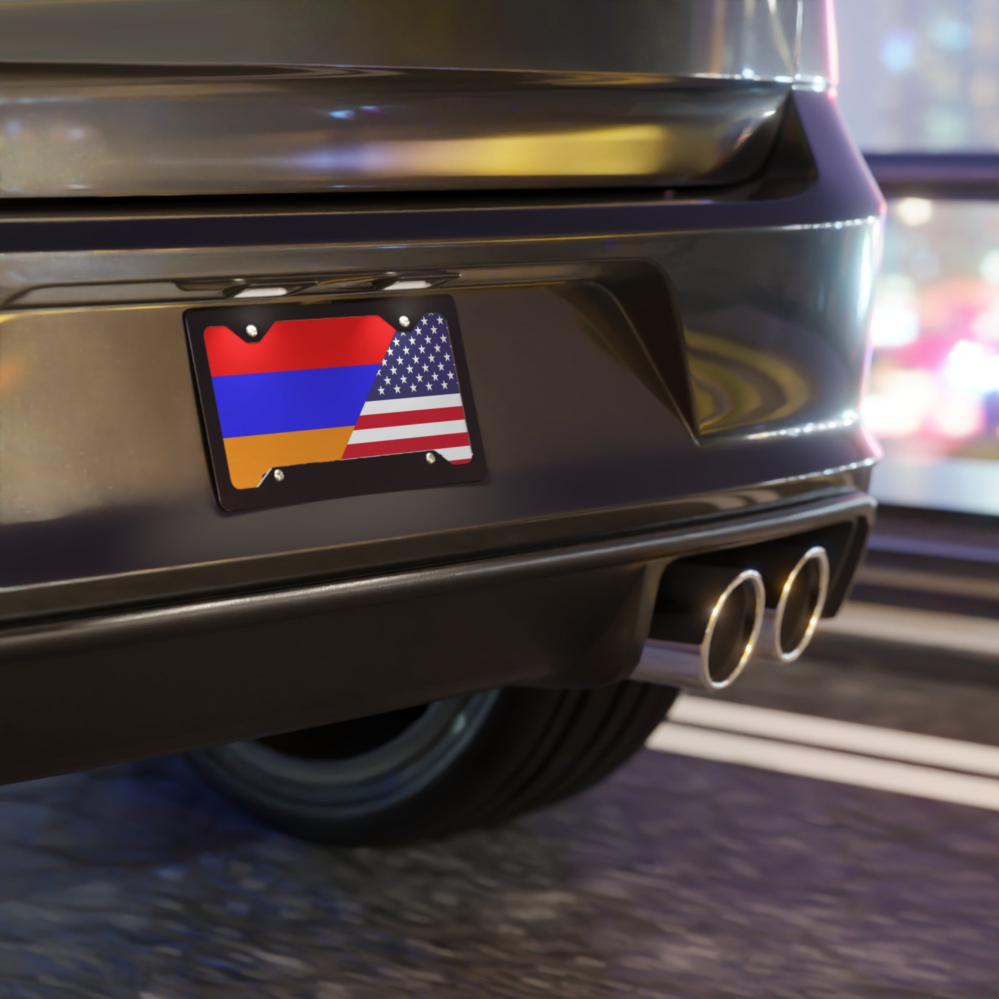 Armenian American Flag Vanity Plate