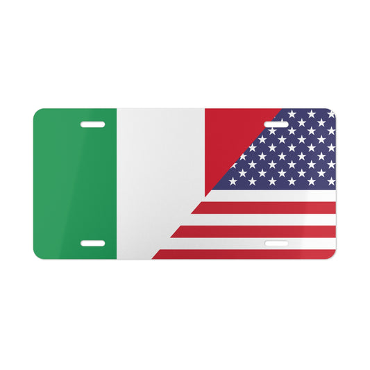 Italy USA Flag Vanity Plate