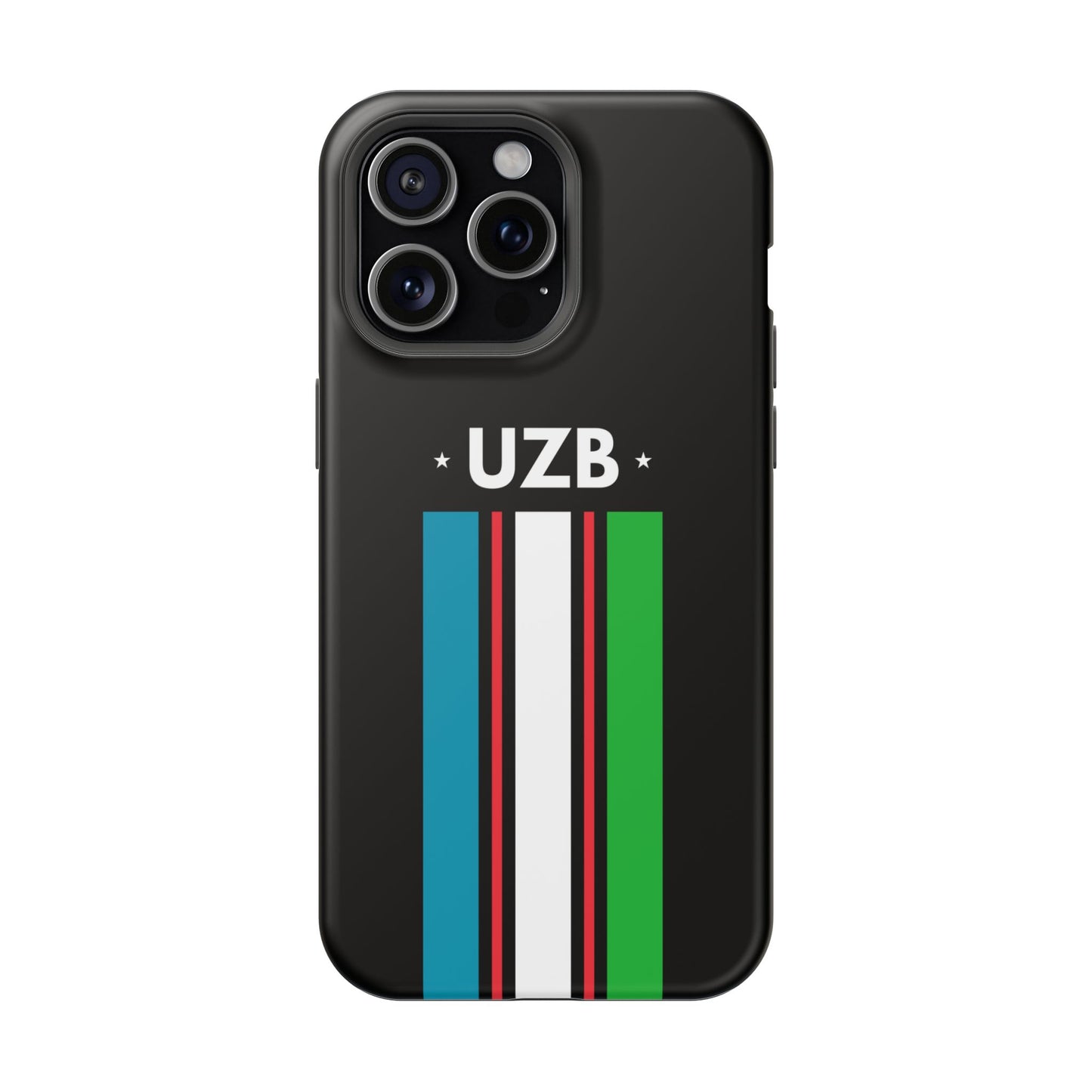 UZB Flag Stripes Phone Case