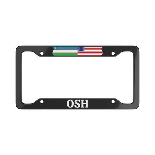 OSH Uzbekistan with flag License Plate Frame