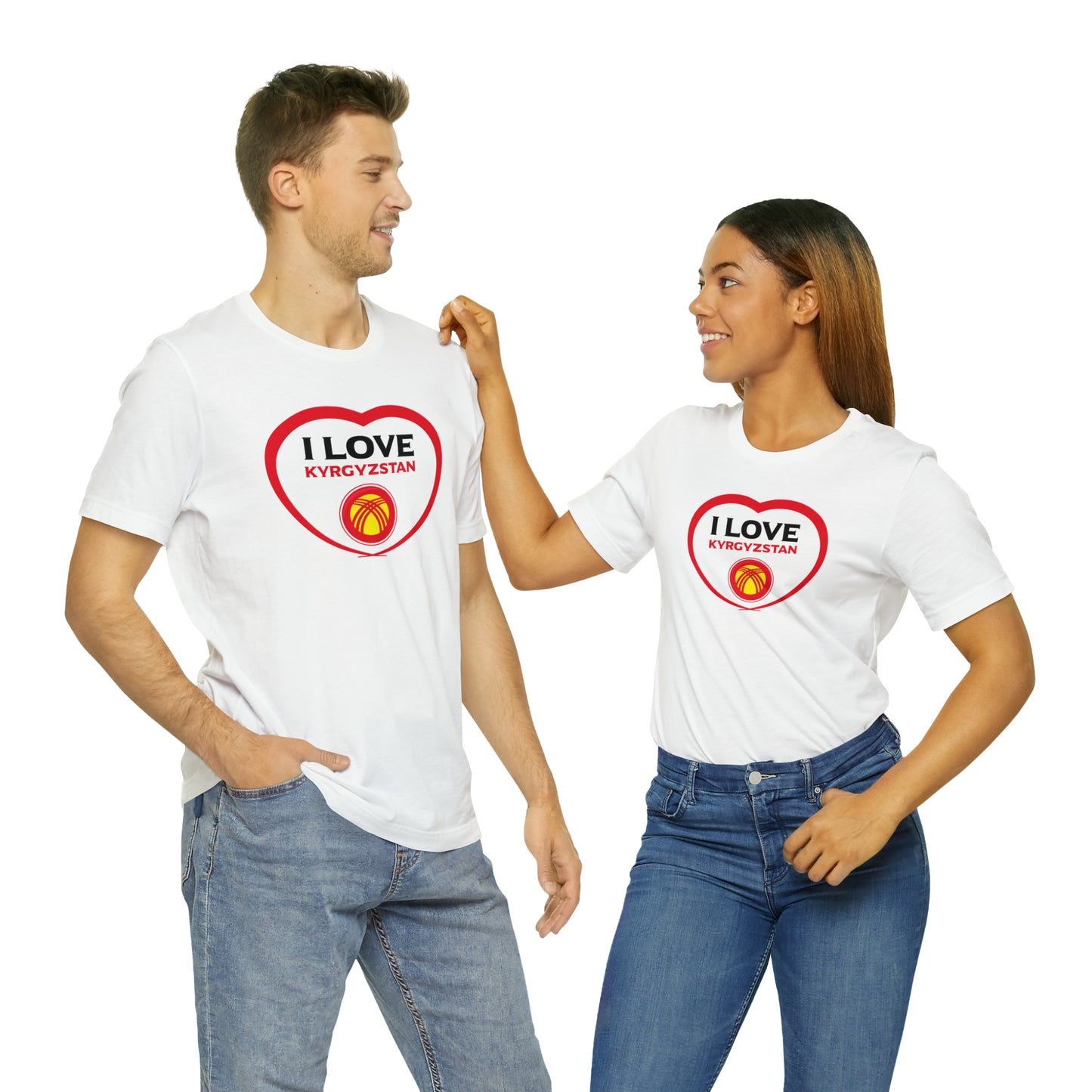 I love Kyrgyzstan Flag Unisex Jersey Short Sleeve Tee