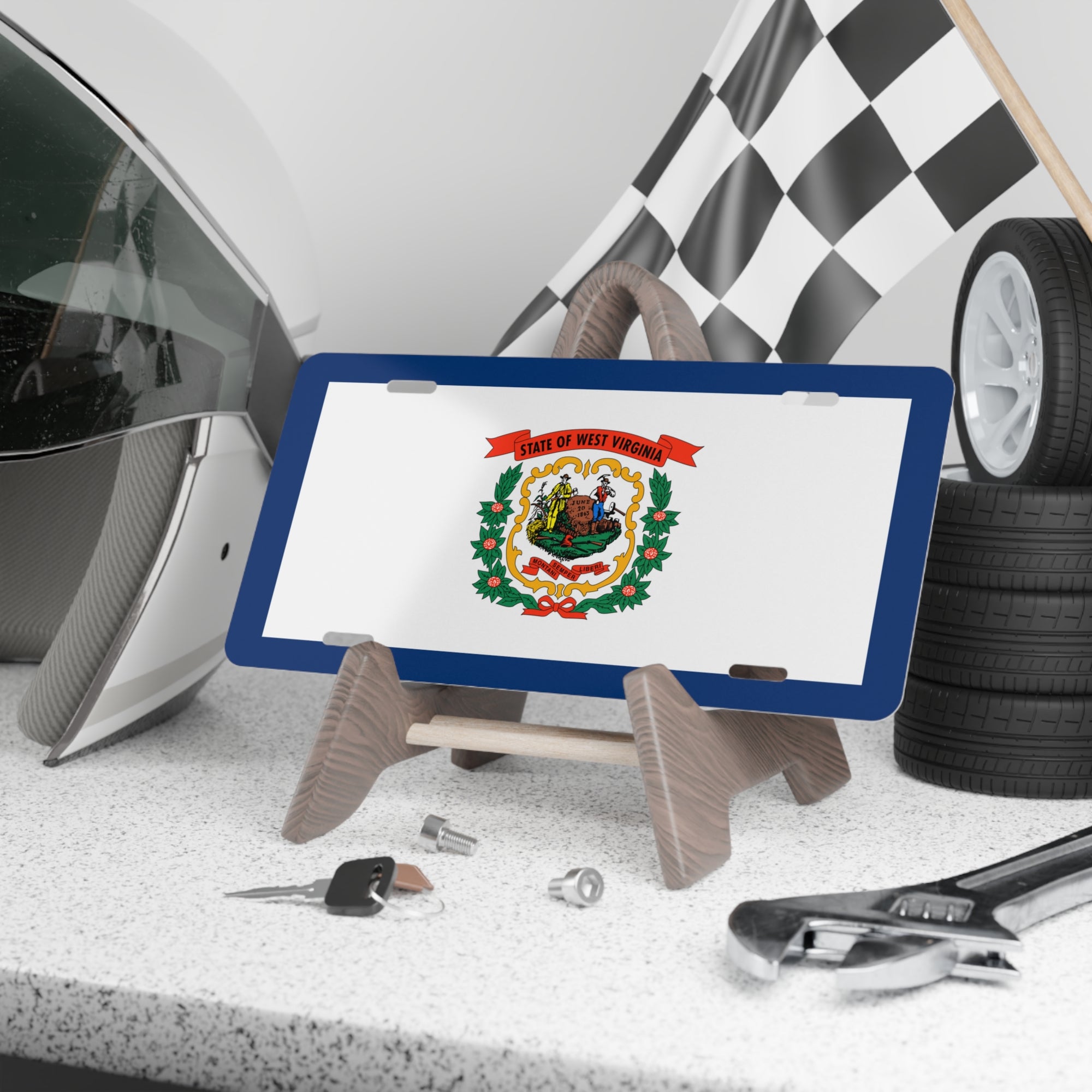 West Virginia State Flag, USA Vanity Plate