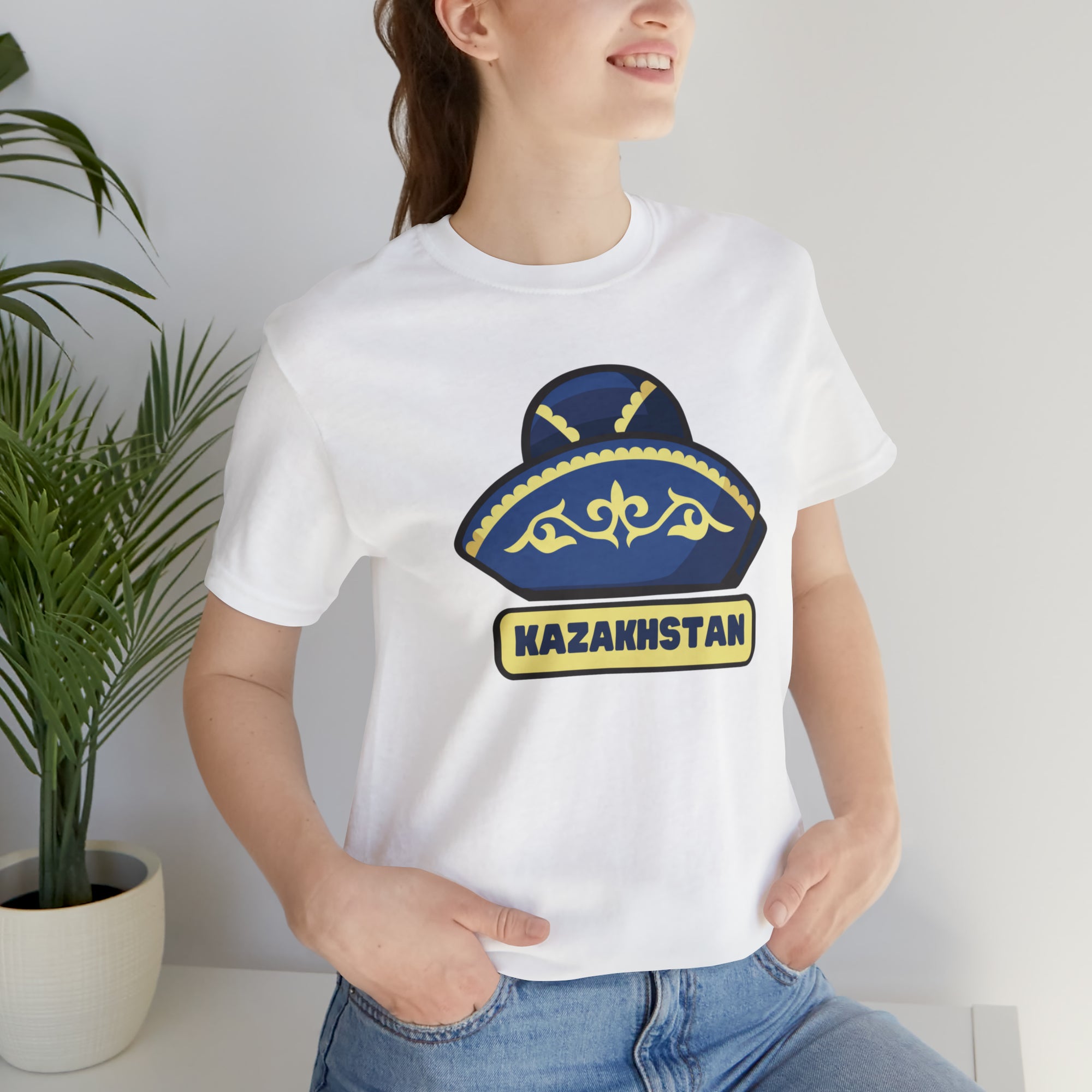 Kazakhstan Traditional Hat Unisex Jersey Short Sleeve Tee