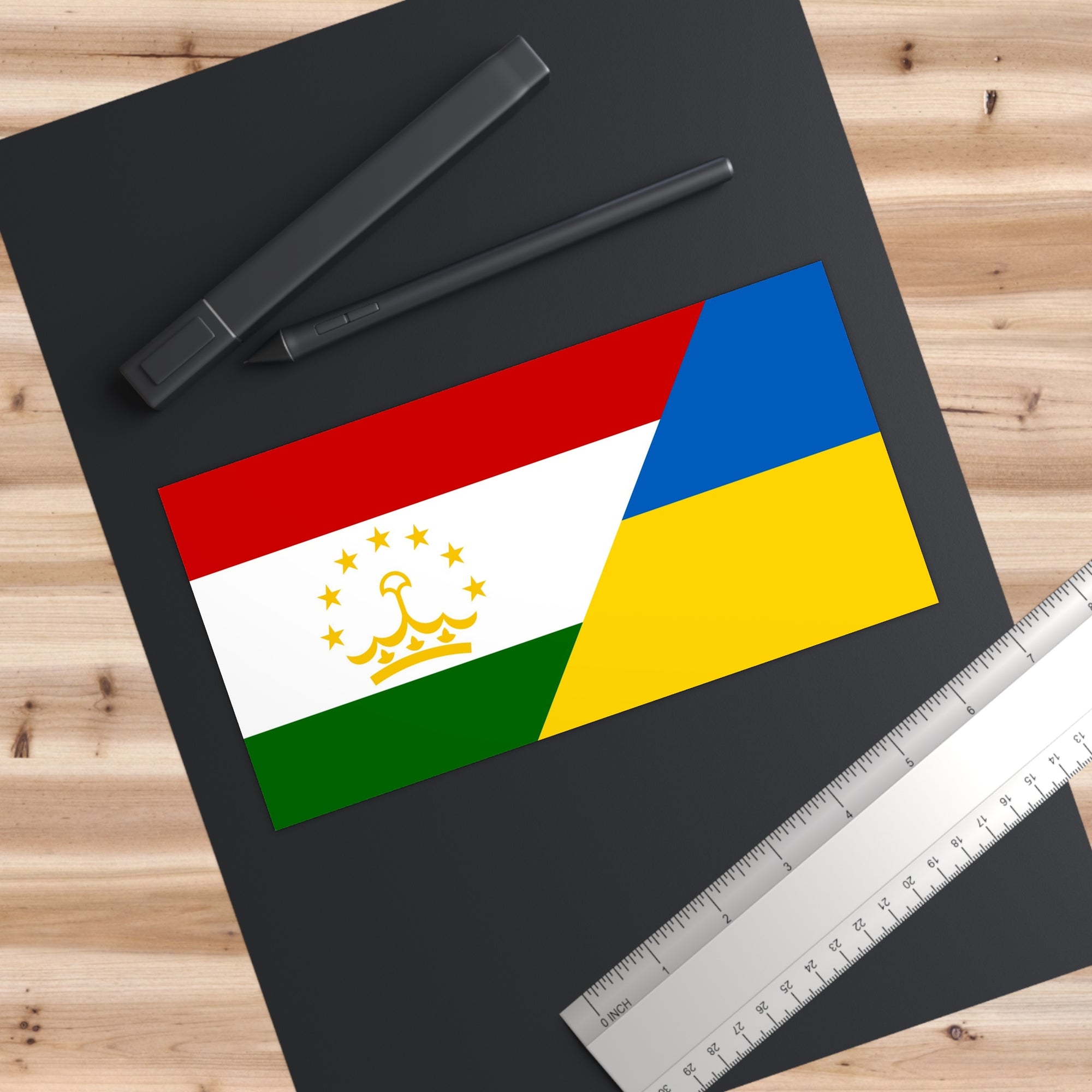 Tajikistan supports Ukraine Flag Bumper Stickers