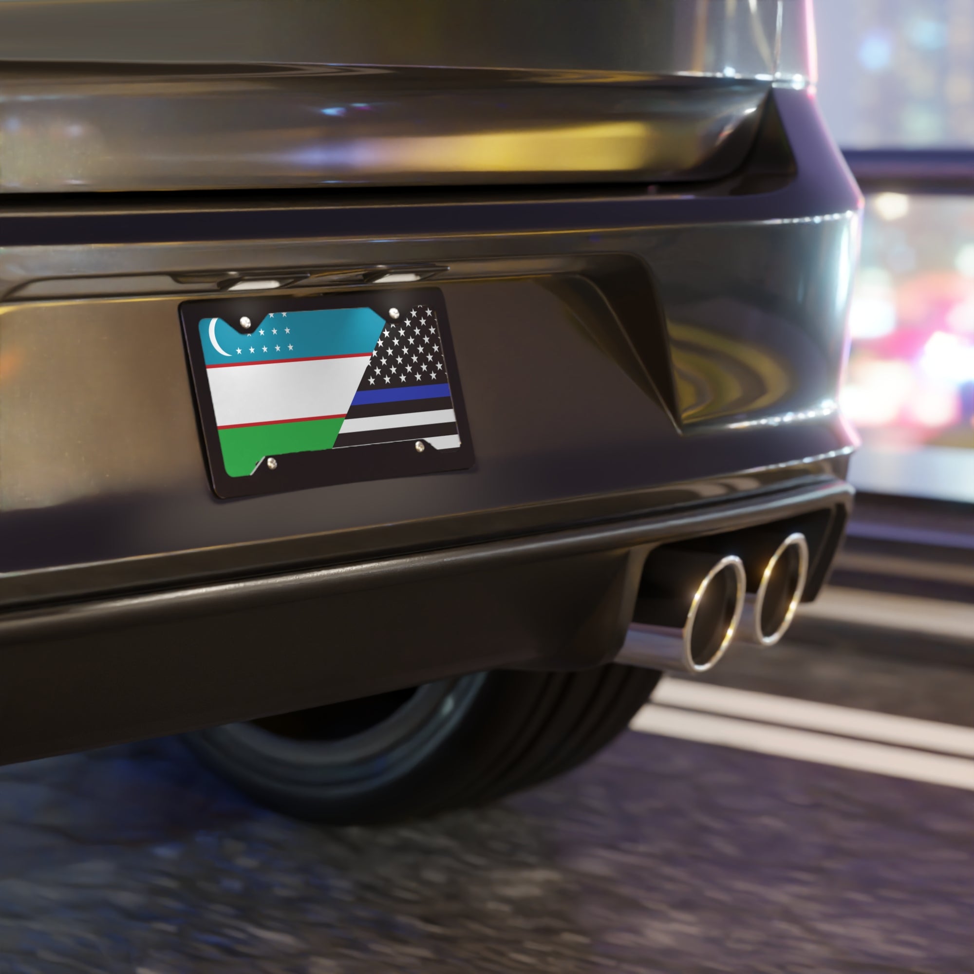 UZB/Law Enforcement Flag Vanity Plate