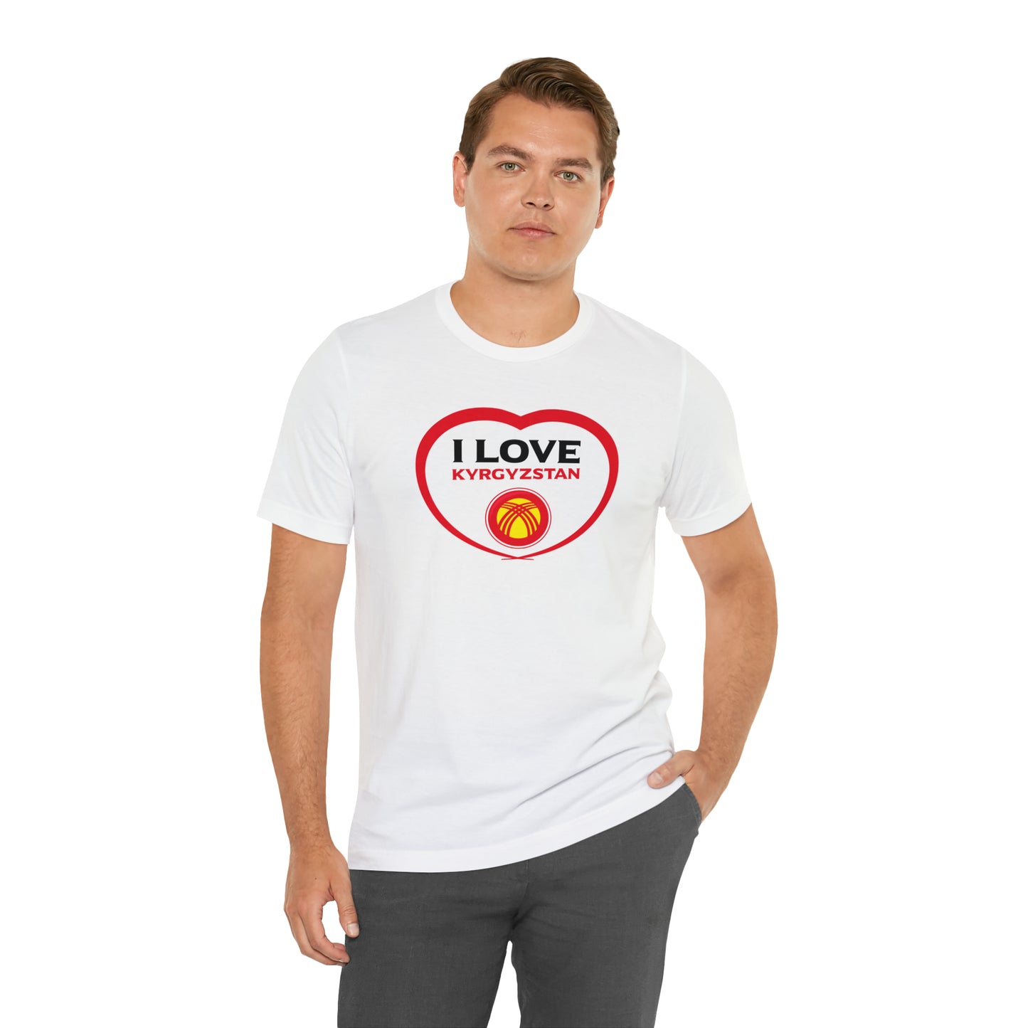 I love Kyrgyzstan Flag Unisex Jersey Short Sleeve Tee