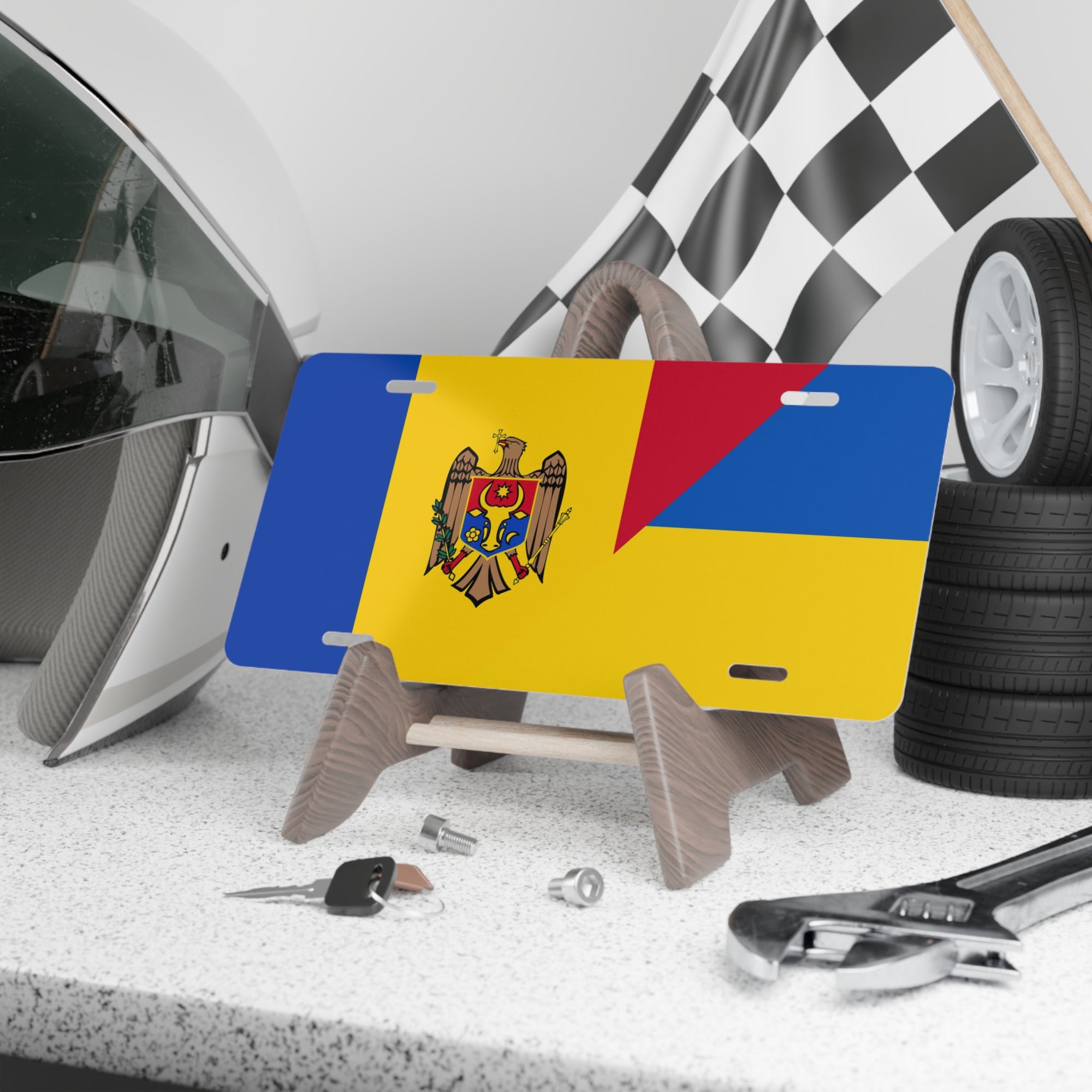 Moldovan Ukrainian Flag Vanity Plate