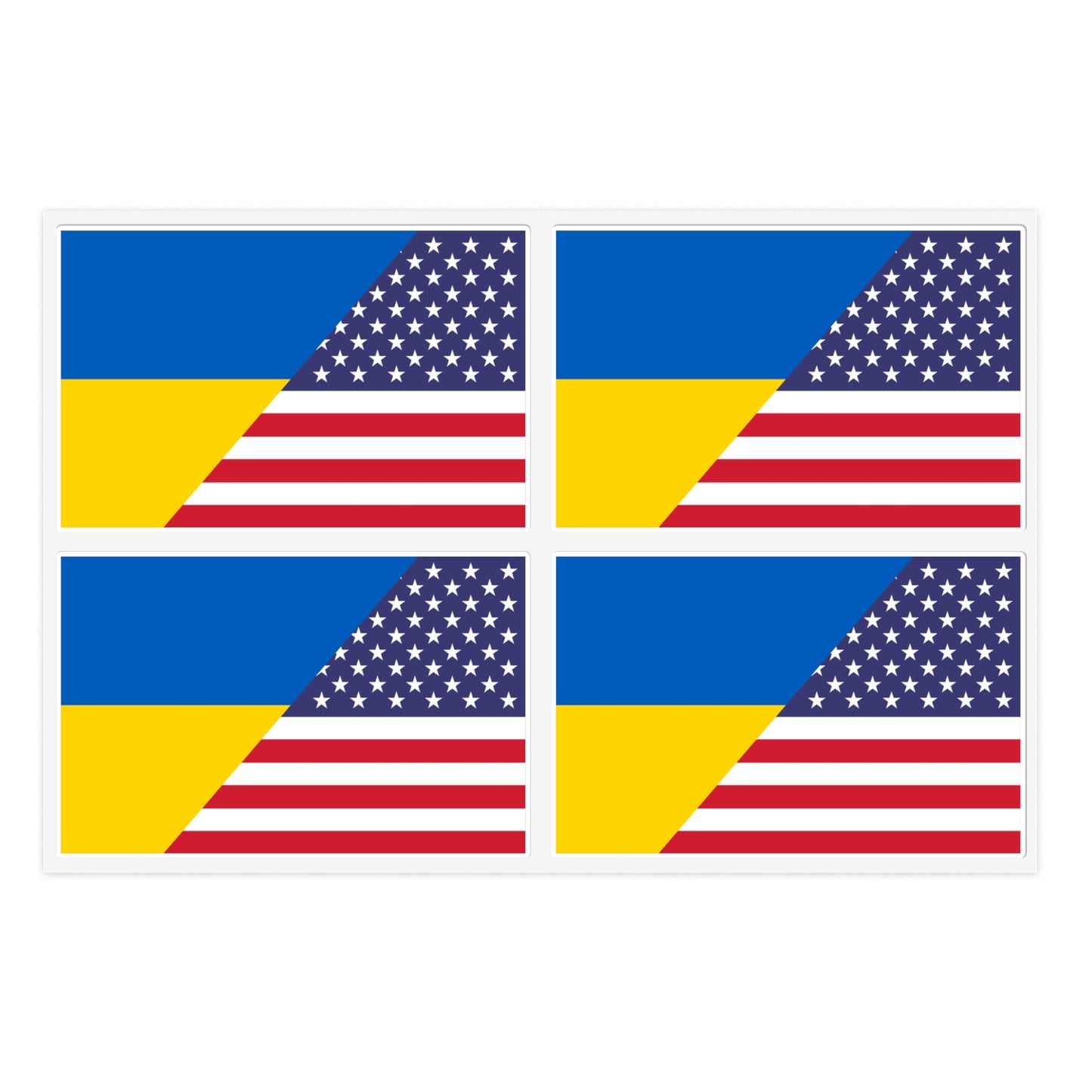 Ukrainian American Flag *4pc Sticker Sheets