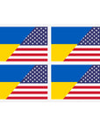 Ukrainian American Flag *4pc Sticker Sheets