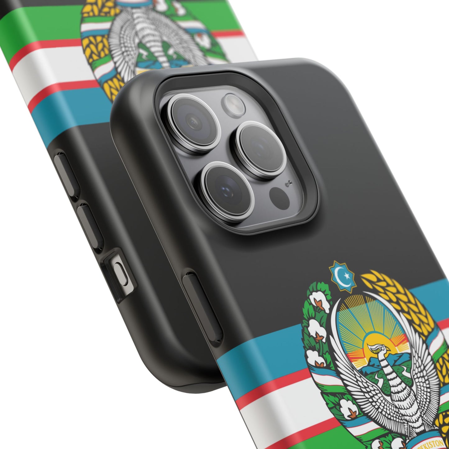 Uzbekistan Flag with Coat of Arms Phone Case