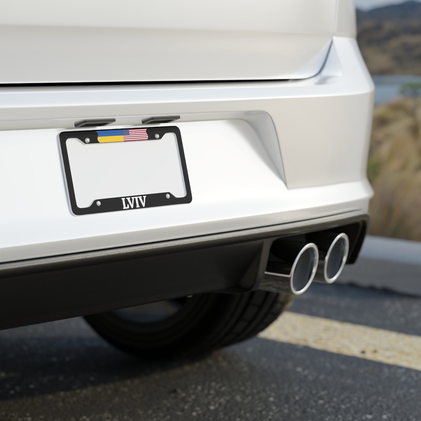 LVIV with flag License Plate Frame