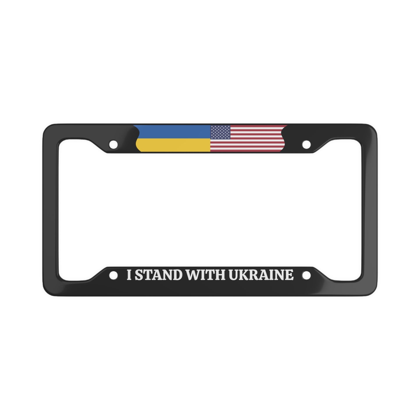 I STAND WITH UKRAINE with flag License Plate Frame